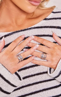 Silver Textured Ring Multipack