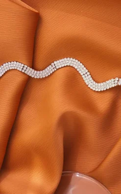 Silver Wave Diamante Choker Necklace