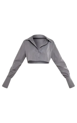 Slate Grey Cropped Shirt