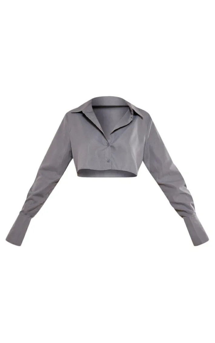 Slate Grey Cropped Shirt