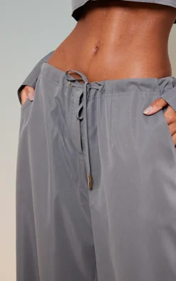 Slate Grey Oversized Drawstring Straight Leg Pants