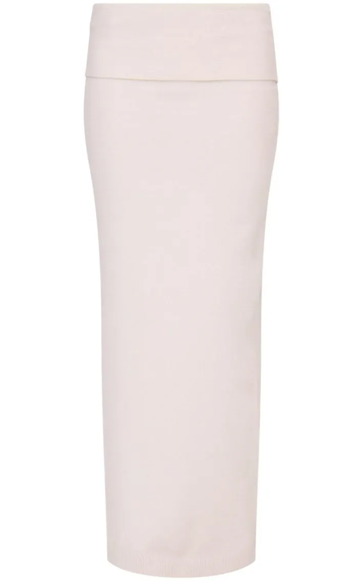 Slate Grey Soft Knit Foldover Maxi Skirt