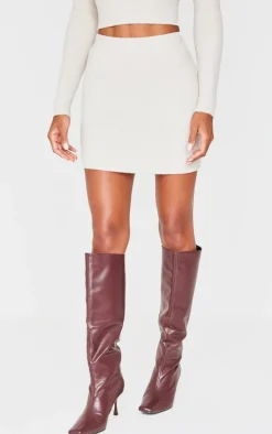 Slate Grey Soft Knit Mini Skirt