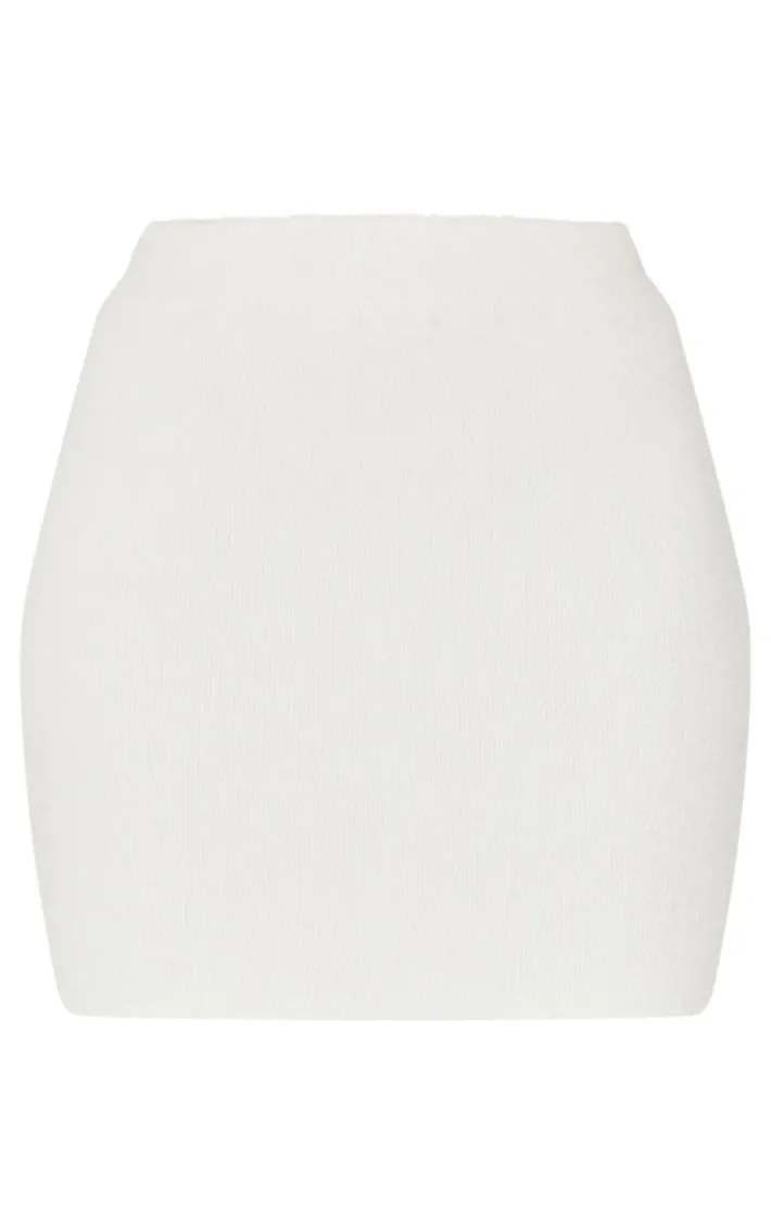 Slate Grey Soft Knit Mini Skirt