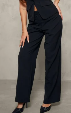 Soft Black Woven Wide Leg Pants