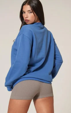 Steel Blue Studio Archive Mode Badge Oversized Sweatshirt