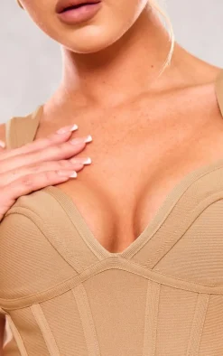 Stone Bandage Dip Hem Bust Cup Corset