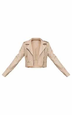 Stone Basic Faux Leather Biker Jacket