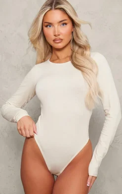 Stone Basic Long Sleeve Crew Neck Bodysuit