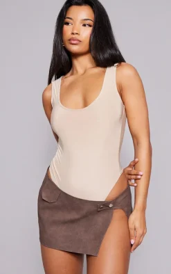 Stone Basic Slinky Scoop Neck Bodysuit