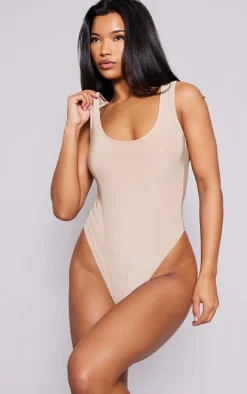 Stone Basic Slinky Scoop Neck Bodysuit