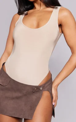 Stone Basic Slinky Scoop Neck Bodysuit