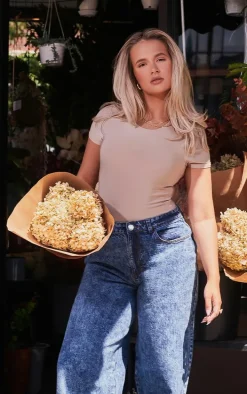 Stone Basic Slinky Short Sleeve Bodysuit