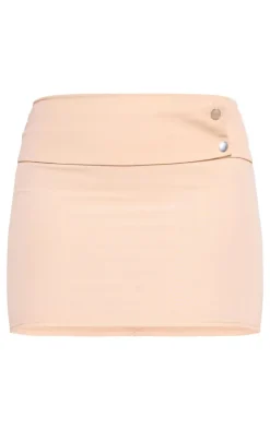 Stone Belt Detail Tailored Mini Skirt