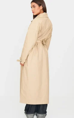 Stone Belted Cuff Detail Trench Coat