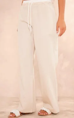 Stone Boxer Detail Drawstring Waist Pants