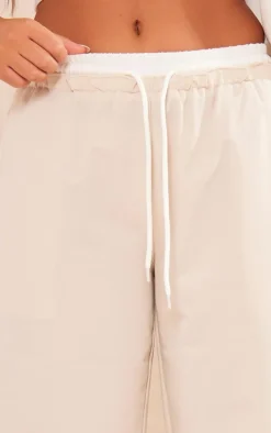 Stone Boxer Detail Drawstring Waist Pants