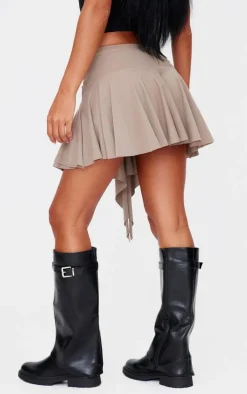 Stone Braid Detail Slinky Jersey Flippy Mini Skirt