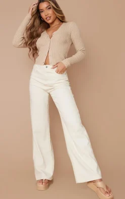 Stone Button Front Knit Cardigan