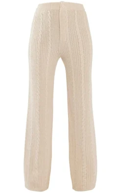 Stone Cable Knit Wide Leg Pants