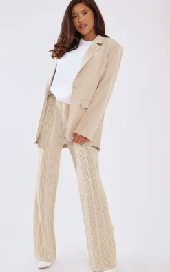 Stone Cable Knit Wide Leg Pants