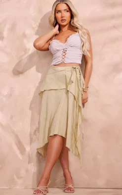 Stone Chiffon Lace Trim Cami Top