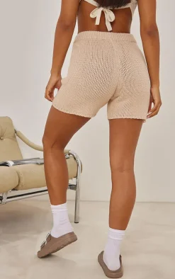 Stone Chunky Knit Floaty Shorts