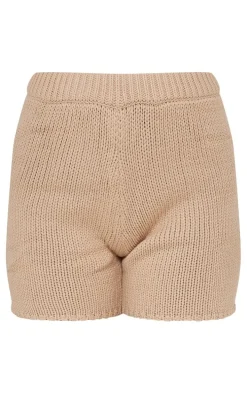 Stone Chunky Knit Floaty Shorts
