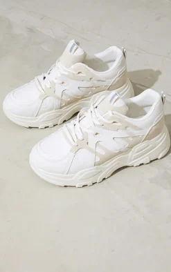 Stone Chunky Panelled Sneakers