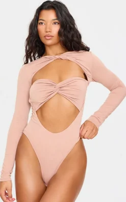 Stone Contour Jersey Cut Out Bodysuit