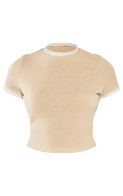 Stone Contrast Short Sleeve Top