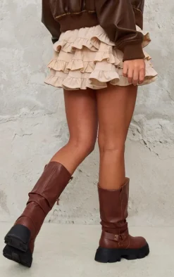 Stone Cord Frill Rara Mini Skirt