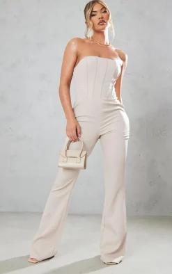 Stone Corset Bandeau Flared Jumpsuit