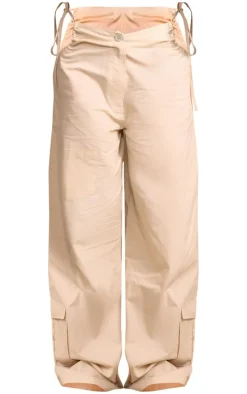 Stone Cotton Cut Out Tie Side Pants