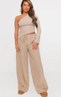 Stone Cotton Poplin Low Rise Lightweight Cargo's