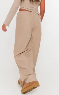 Stone Cotton Poplin Low Rise Lightweight Cargo's