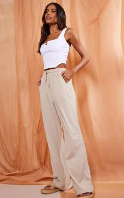 Stone Cotton Wide Leg Sweatpants