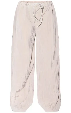 Stone Crinkle Satin Wide Leg Pants