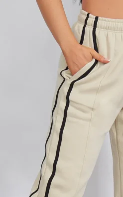 Stone Double Side Stripe Straight Leg Sweatpants