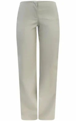 Stone Faux Leather Low Rise Wide Leg Pants