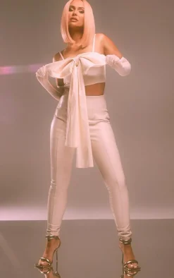 Stone Faux Leather Stretch Leggings