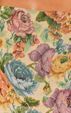 Stone Floral Twill Bodycon Dress