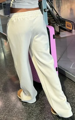 Stone Heart Embossed Wide Leg Sweatpants