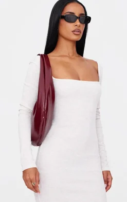 Stone Heavy Ribbed Square Neck Maxi Dress