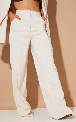 Stone High Waist Woven Straight Leg Pants