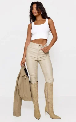 Stone Hourglass Coated Skinny Jeans