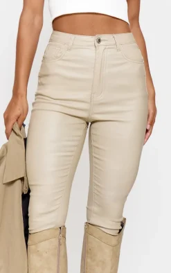 Stone Hourglass Coated Skinny Jeans