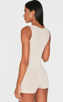 Stone Jersey Cowl Neck Romper