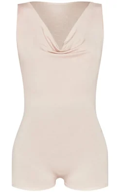 Stone Jersey Cowl Neck Romper