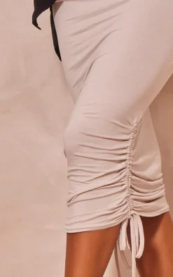 Stone Jersey Ruched Side Midaxi Skirt